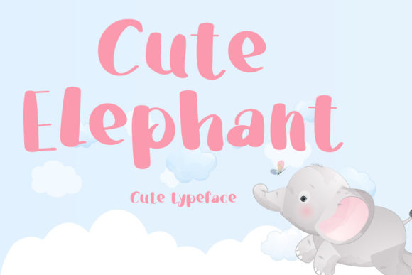 Cute Elephant Font for Branding and Design